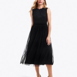 NWT Draper James Black Sleeveless A-Line Midi Dress